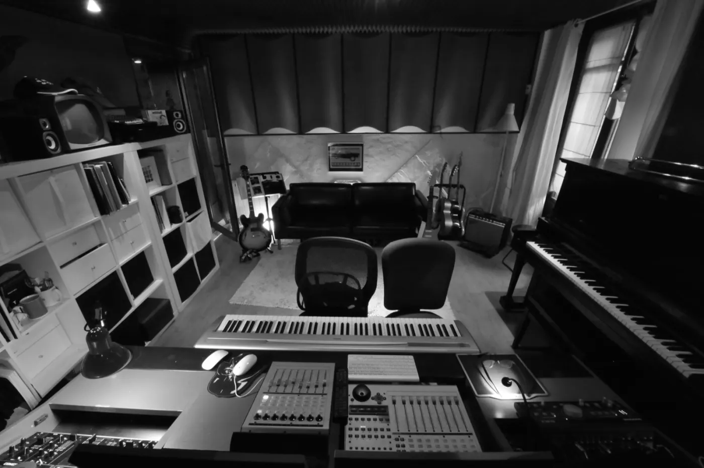 Control room of the Imagine The Music recording studio in Madrid